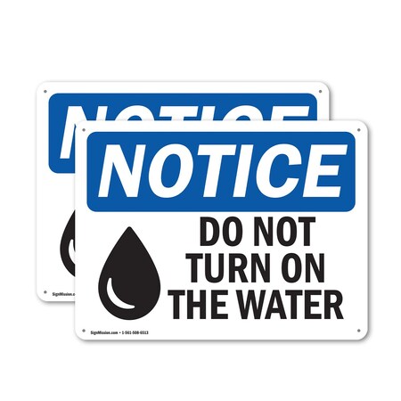 Do Not Turn On The Water, 24 in W x Rectangle, Plastic